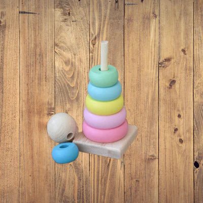 Jouet Montessori Bois - WoodenToys™ - Tour Macaron - Bébé s’éveille